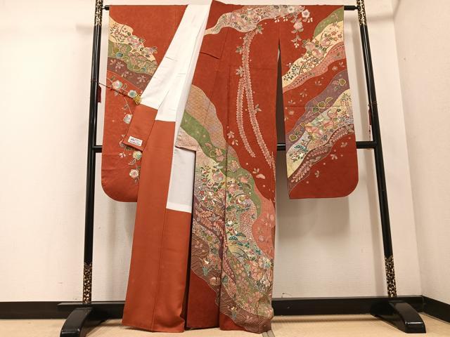 平和屋着物●豪華振袖　辻が花　鴛鴦　金銀彩　やまと誂製　正絹　逸品　AABE8911ph