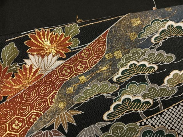 平和屋着物●創業460年・千總　黒留袖　草花吉祥文　正絹　逸品　AABE8913ph heiwaya-2025_cabd0136
