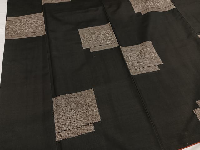平和屋着物●本場大島紬　カタス9マルキ　地空き　草花文　正絹　逸品　AABE8914ph