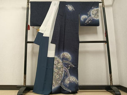 平和屋着物●訪問着 辻が花 暈し染め 金彩 正絹 逸品 AABE8916ph