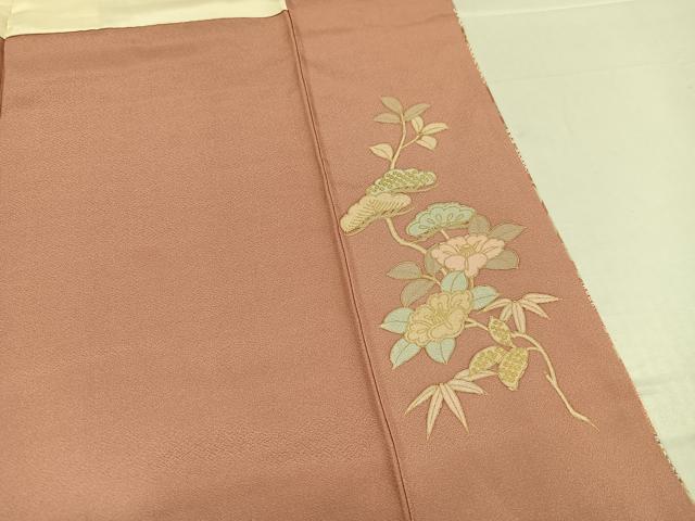 平和屋着物●訪問着　友禅　雪輪草花文　暈し染め　金彩　正絹　逸品　AABE8918ph