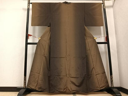 平和屋着物●上質な紬　間道　正絹　逸品　AABE8920ph
