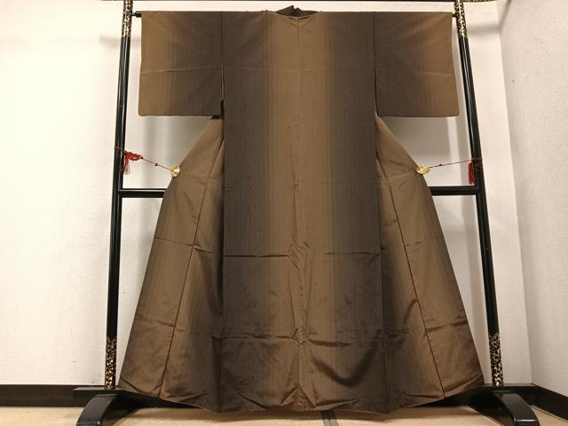 平和屋着物●上質な紬　間道　正絹　逸品　AABE8920ph