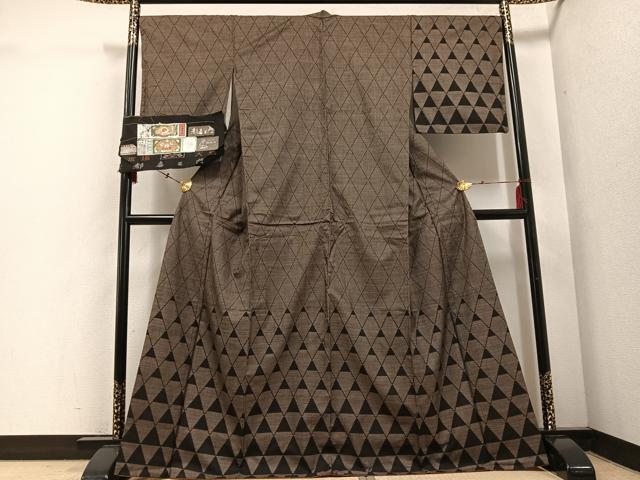 平和屋着物●都喜ヱ門　本場大島紬　訪問着　一元7マルキ　純泥染　憧れの世界　藤絹織物謹製　証紙付き　正絹　逸品　AABE8928ph