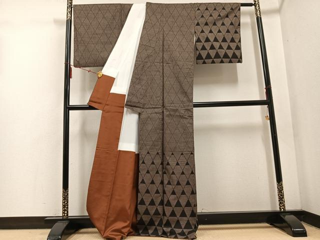 平和屋着物●都喜ヱ門　本場大島紬　訪問着　一元7マルキ　純泥染　憧れの世界　藤絹織物謹製　証紙付き　正絹　逸品　AABE8928ph