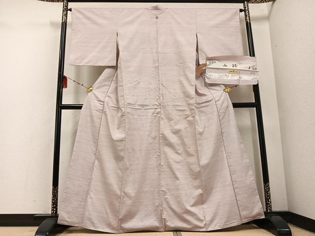 平和屋着物●紅花紬　米沢　新田秀次　紅重ね　山路　反端付き　正絹　逸品　AABE8930ph