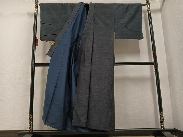 平和屋着物○男性 結城紬 アンサンブル 正絹 逸品 AABE8931ph