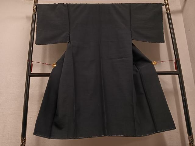 平和屋着物●男性　紬　アンサンブル　色無地　羊羹色　正絹　逸品　未使用　AABE8942ph