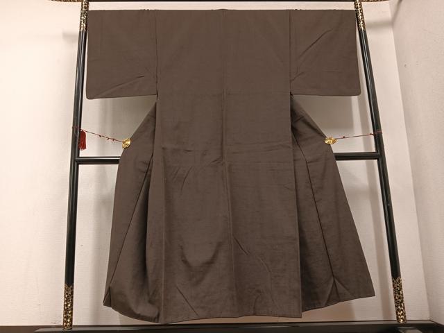 平和屋着物●男性　紬　アンサンブル　色無地　赤墨色　正絹　逸品　AABE8948ph 平和屋着物○男性 紬 アンサンブル 色無地 赤墨色 正絹 逸品 AABE8948ph