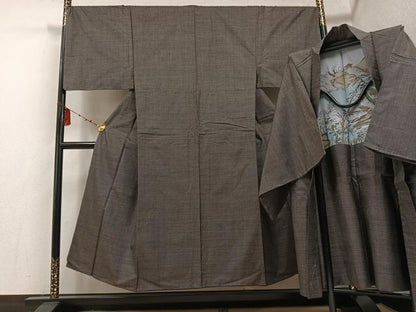 平和屋着物●男性　本場大島紬　アンサンブル　100亀甲　総詰め　正絹　逸品　未使用　AABE8949ph