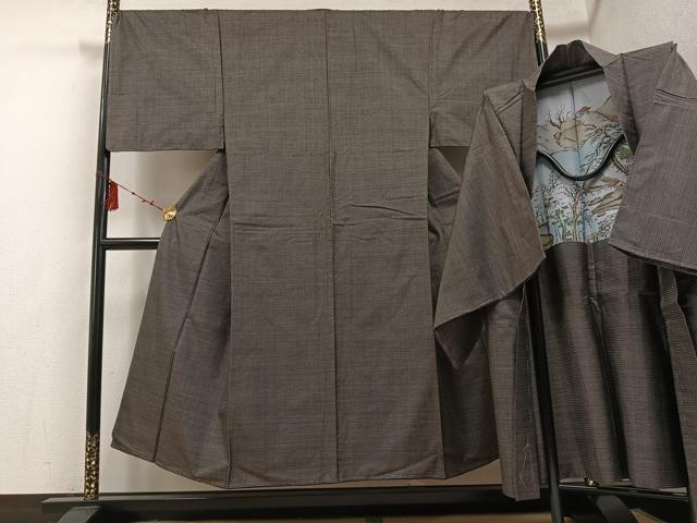 平和屋着物●男性　本場大島紬　アンサンブル　100亀甲　総詰め　正絹　逸品　未使用　AABE8949ph