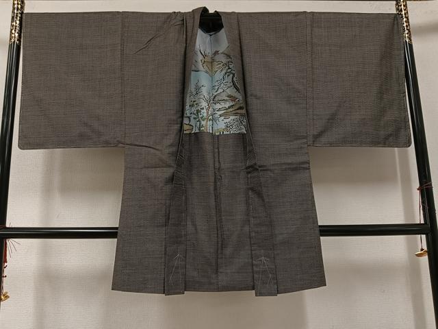平和屋着物●男性　本場大島紬　アンサンブル　100亀甲　総詰め　正絹　逸品　未使用　AABE8949ph