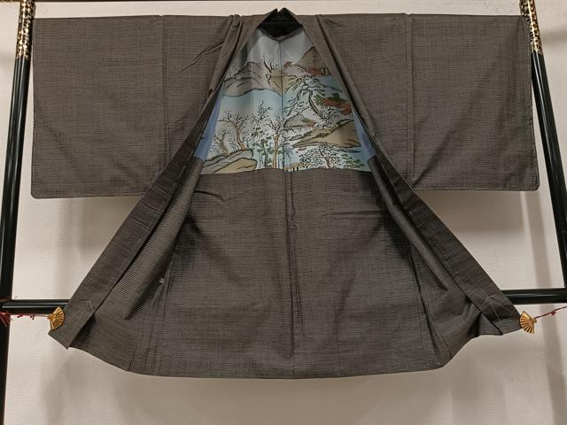 平和屋着物●男性　本場大島紬　アンサンブル　100亀甲　総詰め　正絹　逸品　未使用　AABE8949ph