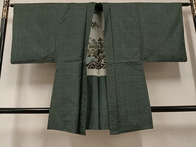 平和屋着物●男性　本場大島紬　アンサンブル　100亀甲　総詰め　正絹　逸品　AABE8951ph