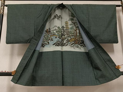 平和屋着物●男性　本場大島紬　アンサンブル　100亀甲　総詰め　正絹　逸品　AABE8951ph