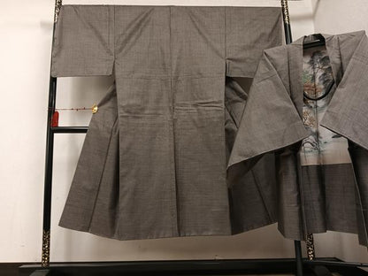 平和屋着物●男性　本場大島紬　アンサンブル　100亀甲　総詰め　正絹　逸品　未使用　AABE8952ph