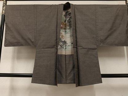 平和屋着物●男性　本場大島紬　アンサンブル　100亀甲　総詰め　正絹　逸品　未使用　AABE8952ph