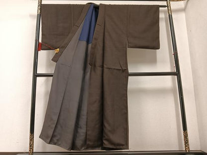 平和屋着物●男性　お召　正絹　逸品　AABE8953ph