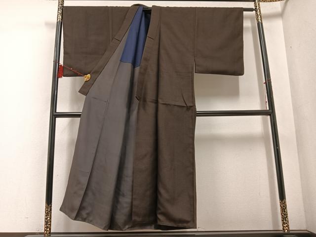 平和屋着物●男性　お召　正絹　逸品　AABE8953ph