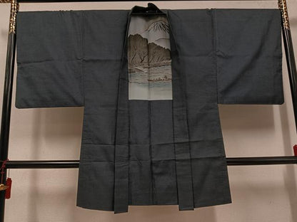 平和屋着物●男性　本場大島紬　アンサンブル　100亀甲　総詰め　正絹　逸品　AABE8957ph