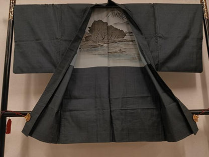 平和屋着物●男性　本場大島紬　アンサンブル　100亀甲　総詰め　正絹　逸品　AABE8957ph