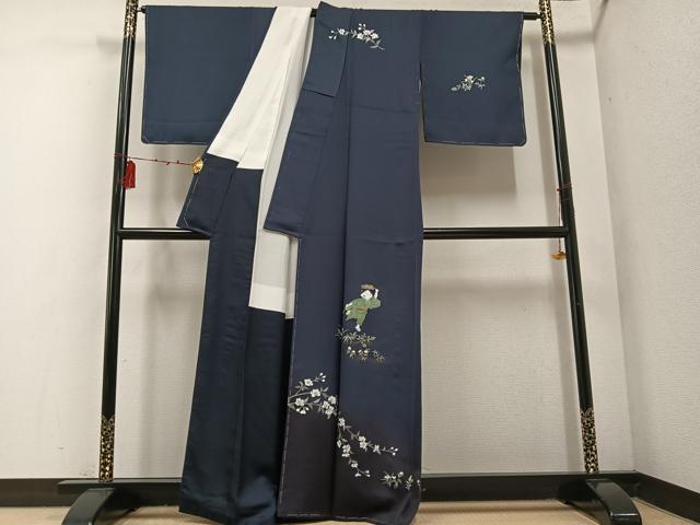 平和屋着物●訪問着　手描き　童子花文　暈し染め　金銀彩　正絹　逸品　未使用　AABE8959ph 平和屋着物○訪問着 手描き 童子花文 暈し染め 金銀彩 正絹