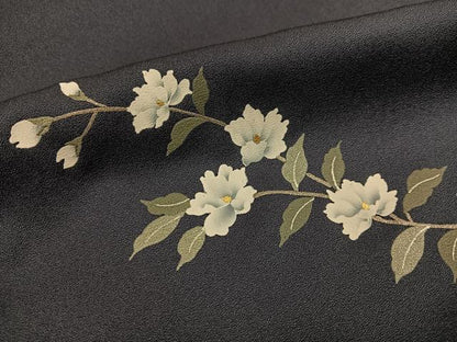 平和屋着物●訪問着　手描き　童子花文　暈し染め　金銀彩　正絹　逸品　未使用　AABE8959ph