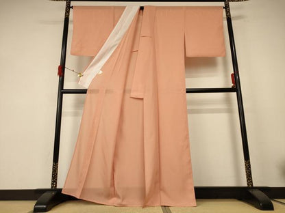 平和屋着物＊夏物 色無地 絽 深支子色 さんび謹製 洗える着物 AABE8961jd