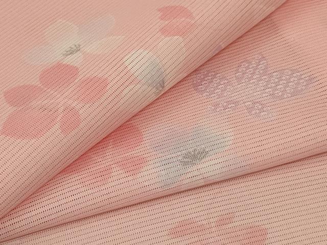 平和屋着物＊夏物 小紋 絽 舞花文 洗える着物 AABE8962jd