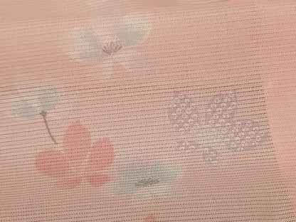 平和屋着物＊夏物 小紋 絽 舞花文 洗える着物 AABE8962jd