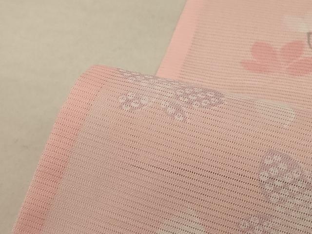 平和屋着物＊夏物 小紋 絽 舞花文 洗える着物 AABE8962jd