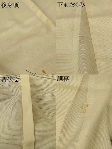平和屋着物＊夏物 訪問着 絽 枝葉文 洗える着物 AABE8966jd