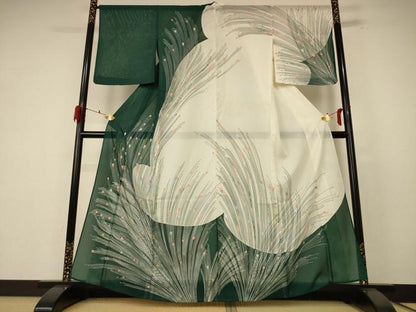 平和屋着物＊夏物 訪問着 絽 枝葉文 洗える着物 AABE8966jd
