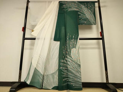 平和屋着物＊夏物 訪問着 絽 枝葉文 洗える着物 AABE8966jd