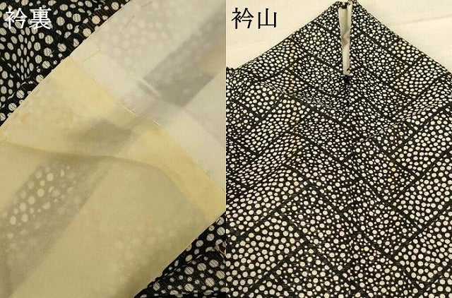 平和屋着物＊夏物 小紋 絽 檜垣丸文 洗える着物 AABE8970jd