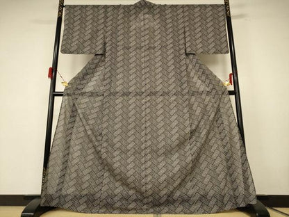平和屋着物＊夏物 小紋 絽 檜垣丸文 洗える着物 AABE8970jd