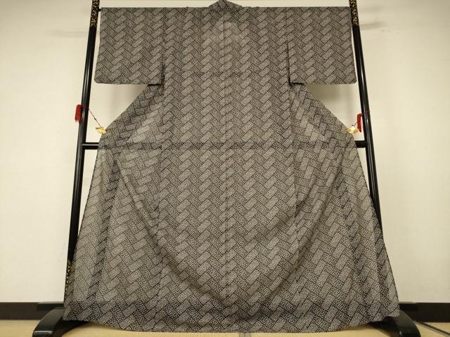 平和屋着物＊夏物 小紋 絽 檜垣丸文 洗える着物 AABE8970jd
