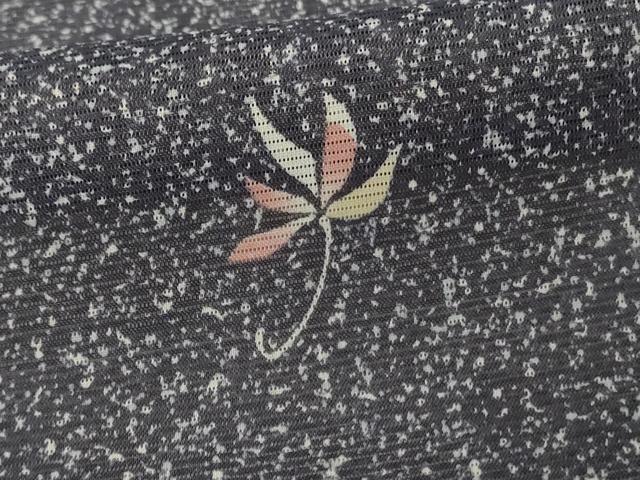 平和屋着物＊夏物 小紋 絽 舞葉文 洗える着物 AABE8971jd