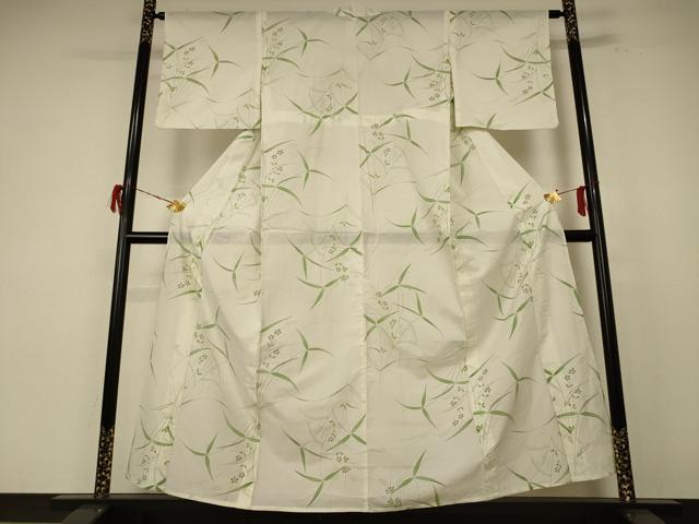 平和屋着物＊夏物　小紋　絽　草花文　洗える着物　AABE8974jd
