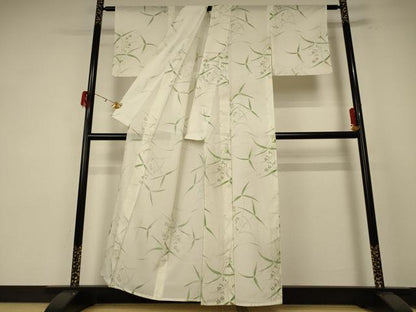 平和屋着物＊夏物　小紋　絽　草花文　洗える着物　AABE8974jd
