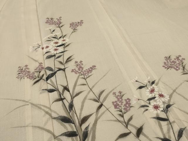 平和屋着物＊夏物 訪問着 紗 草花文 洗える着物 AABE8976jd