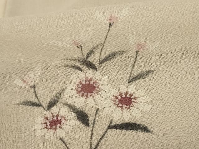 平和屋着物＊夏物 訪問着 紗 草花文 洗える着物 AABE8976jd