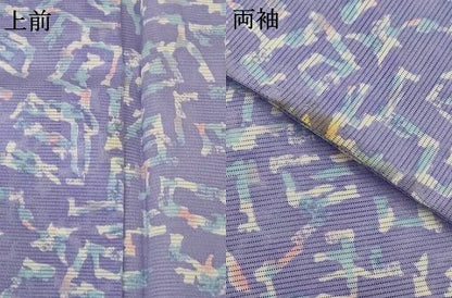平和屋着物＊夏物　小紋　絽　幾何学文様　洗える着物　AABE8977jd
