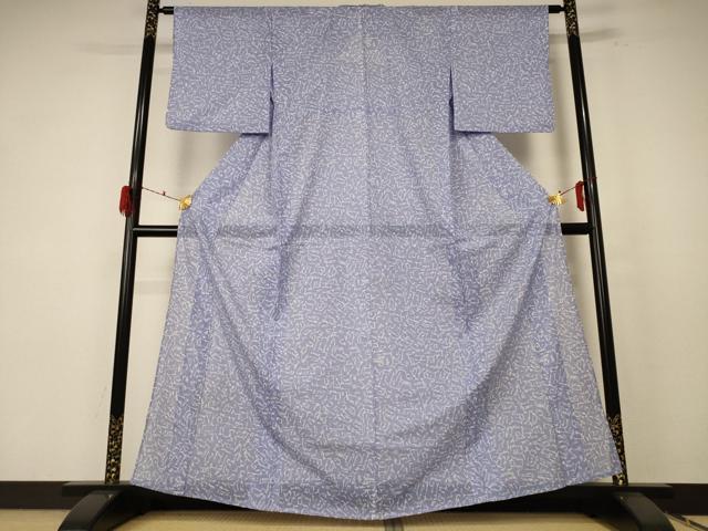 平和屋着物＊夏物　小紋　絽　幾何学文様　洗える着物　AABE8977jd