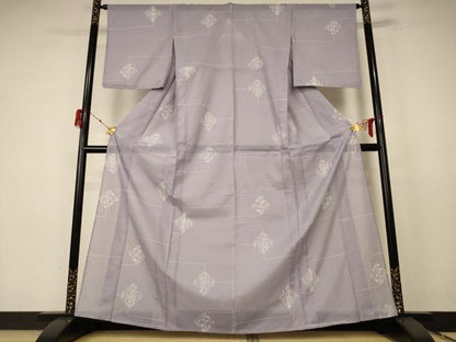 平和屋着物＊夏物 小紋 絽 菱花文 洗える着物 未使用 AABE8978jd