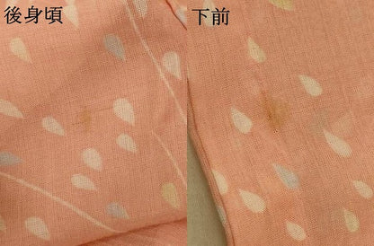 平和屋着物＊夏物 小紋 紗 枝葉文 洗える着物 AABE8981jd
