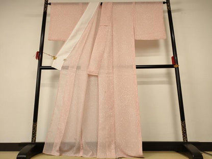 平和屋着物＊夏物 小紋 紗 枝葉文 洗える着物 AABE8981jd