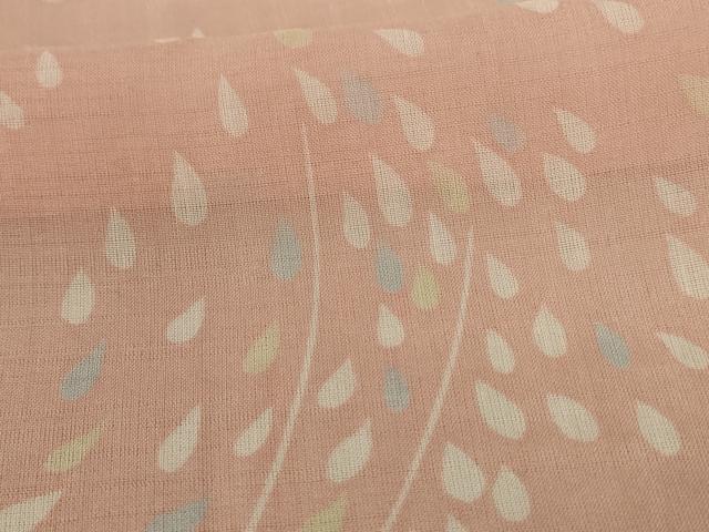 平和屋着物＊夏物 小紋 紗 枝葉文 洗える着物 AABE8981jd