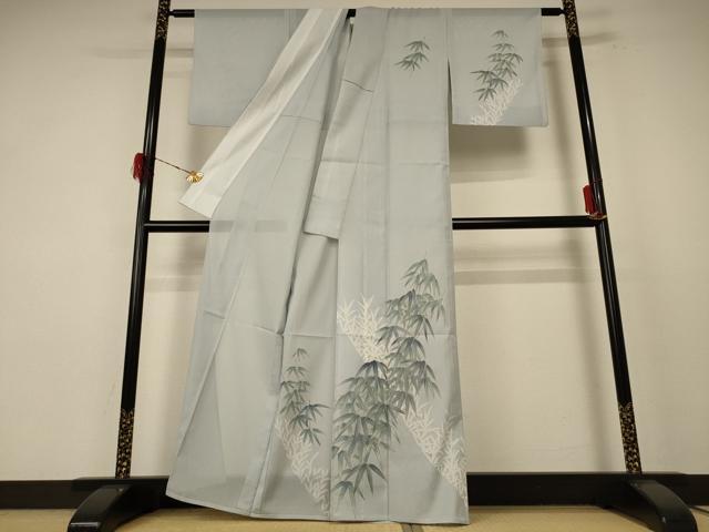 平和屋着物＊夏物 訪問着 絽 笹紋紗 金彩 洗える着物 AABE8982jd