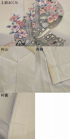 平和屋着物＊夏物 訪問着 絽 飾花文 洗える着物 AABE8984jd
